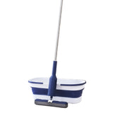 Set Mop Telescopic cu Galeata Pliabila, Vivimall, Albastru, 32 cm, Maner Reglabil 140 cm, Sistem de Stoarcere Eficient - vivimall.ro