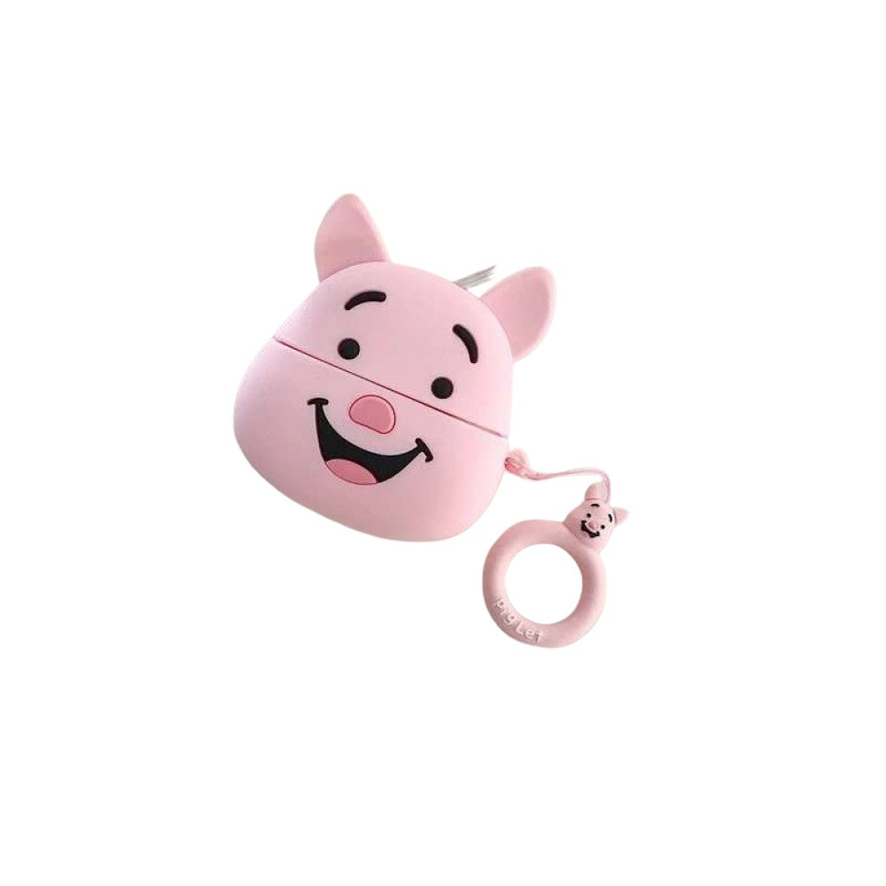 Husa AirPods cu Inel Prindere Model 1 Porc Roz - vivimall.ro