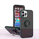 Husa Anti Fall Metal Bracket pentru Apple iPhone 11, Rezistenta la socuri, Margini colorate, Cu inel de prindere magnetic, Flippy, Verde - vivimall.ro