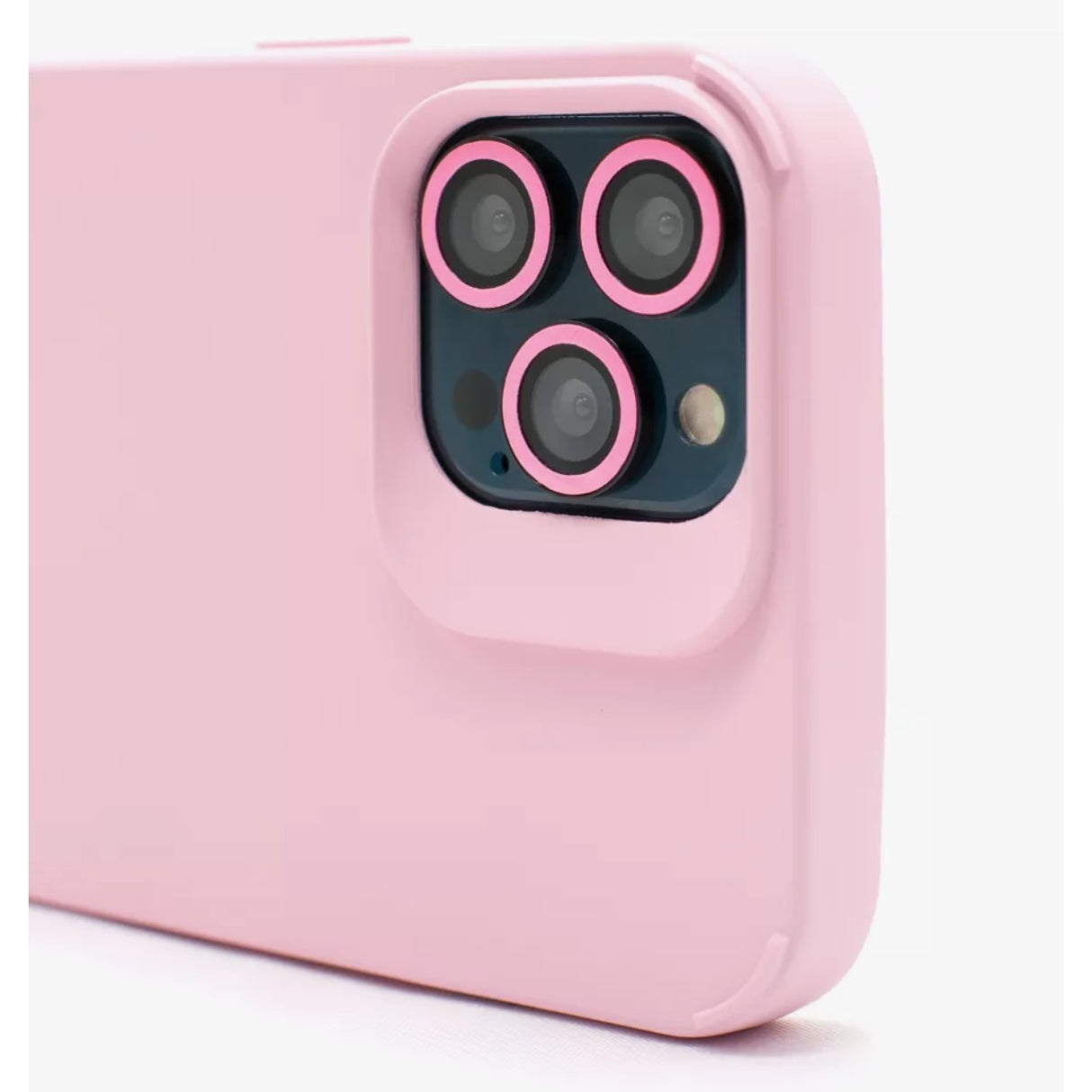Husa Apple iPhone 13, Vivimall, din Silicon Lichid, Interior din Microfibra, Lentile Fosforescente de Protectie Camera, Anti Amprenta, Rezistenta la Socuri, Roz - vivimall.ro