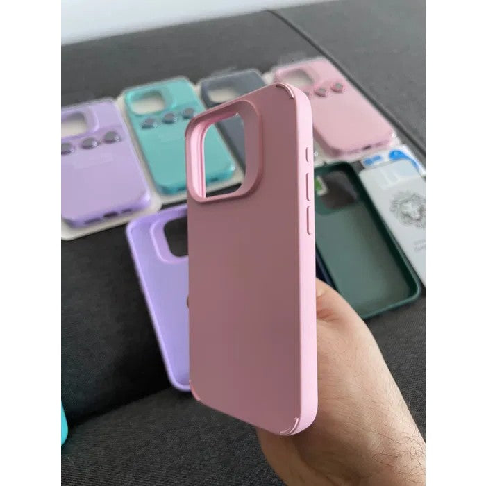 Husa Apple iPhone 13, Vivimall, din Silicon Lichid, Interior din Microfibra, Lentile Fosforescente de Protectie Camera, Anti Amprenta, Rezistenta la Socuri, Roz - vivimall.ro