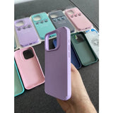 Husa Apple iPhone 13, Vivimall, din Silicon Lichid, Interior din Microfibra, Lentile Fosforescente de Protectie Camera, Anti Amprenta, Rezistenta la Socuri, Mov - vivimall.ro