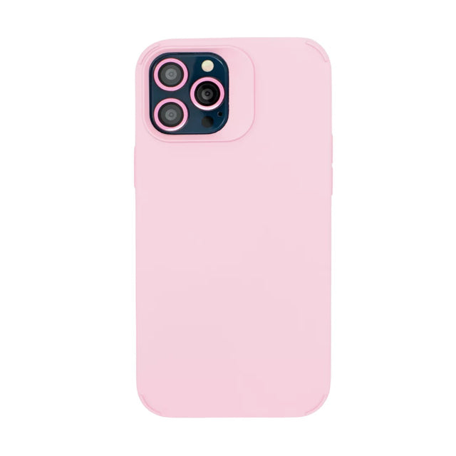 Husa Apple iPhone 13, Vivimall, din Silicon Lichid, Interior din Microfibra, Lentile Fosforescente de Protectie Camera, Anti Amprenta, Rezistenta la Socuri, Roz - vivimall.ro