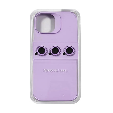 Husă iPhone 14 Pro mov, detaliu lentile fosforescente ceramice protecție cameră