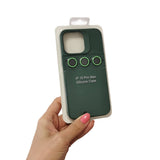Husa Apple iPhone 14 Pro, Vivimall, din Silicon Lichid, Interior din Microfibra, Lentile Fosforescente de Protectie Camera, Anti Amprenta, Rezistenta la Socuri, Verde - vivimall.ro