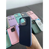 Husa Apple iPhone 14 Pro Max, Vivimall, din Silicon Lichid, Interior din Microfibra, Lentile Fosforescente de Protectie Camera, Anti Amprenta, Rezistenta la Socuri, Albastru Marin - vivimall.ro