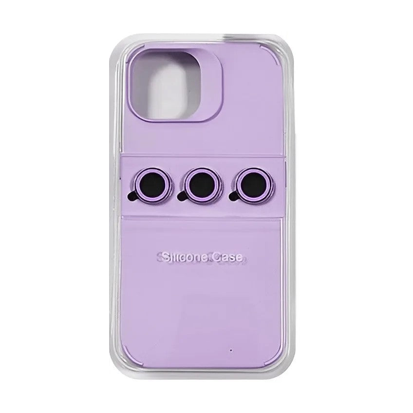 Husa Apple iPhone 14 Pro Max, Vivimall, din Silicon Lichid, Interior din Microfibra, Lentile Fosforescente de Protectie Camera, Anti Amprenta, Rezistenta la Socuri, Mov - vivimall.ro