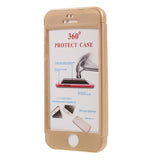 Husa Apple iPhone 5/5S/SE Full Cover 360 Auriu + Folie de protectie - vivimall.ro