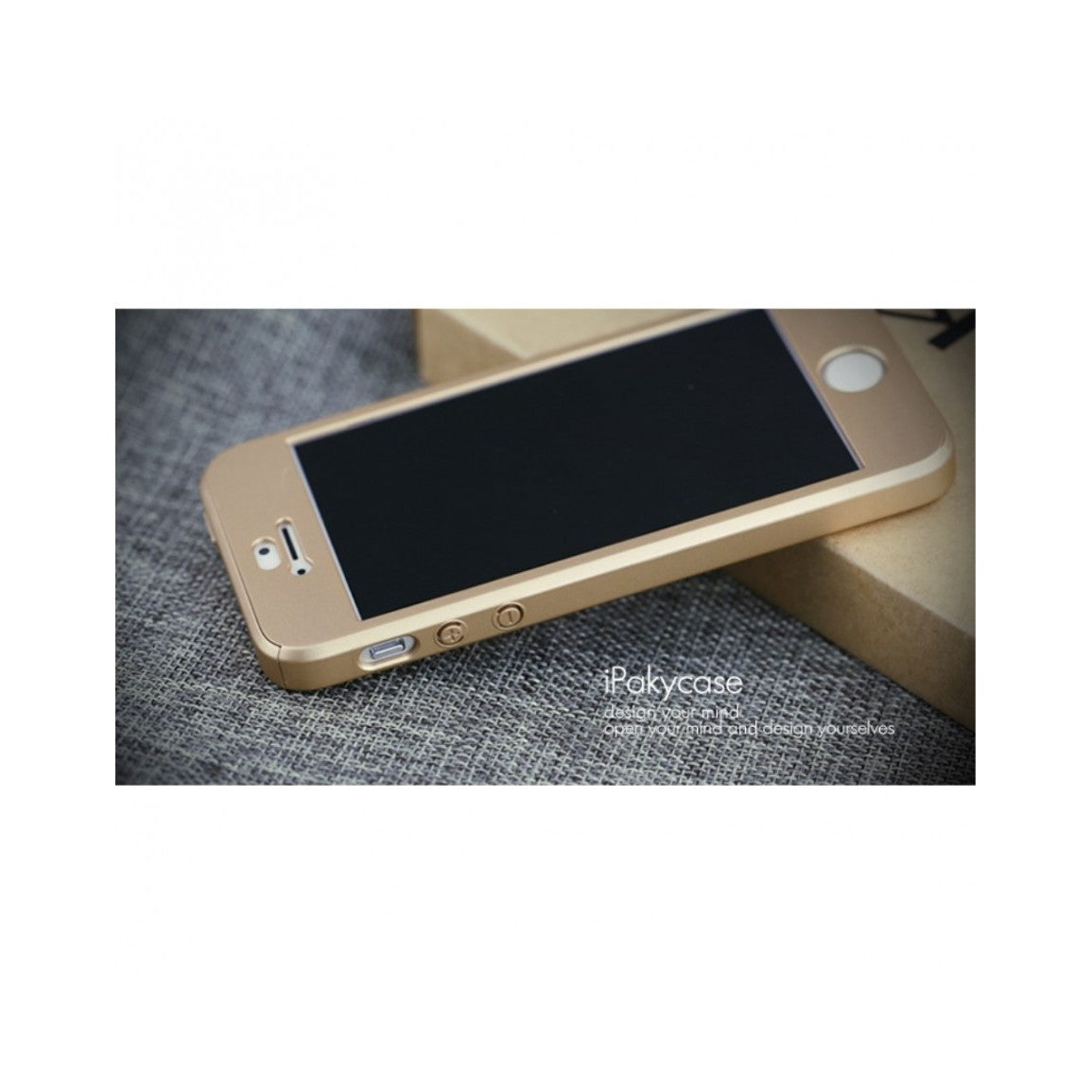 Husa Apple iPhone 5/5S/SE IPAKY Full Cover 360 Auriu cu Folie Cadou - vivimall.ro