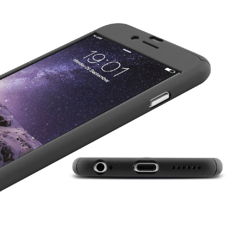 Husa Apple iPhone 6/6S IPAKY Full Cover 360 Negru + Folie Cadou - vivimall.ro