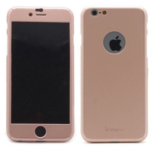 Husa Apple iPhone 6/6S IPAKY Full Cover 360 Roz Auriu + Folie Cadou - vivimall.ro