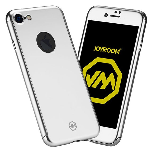 Husa Apple iPhone 6/6S Joyroom (Fata + Spate) Argintiu + Folie de protectie - vivimall.ro