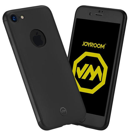 Husa Apple iPhone 6+/6S+ Joyroom (Fata + Spate) Negru + Folie de protectie - vivimall.ro