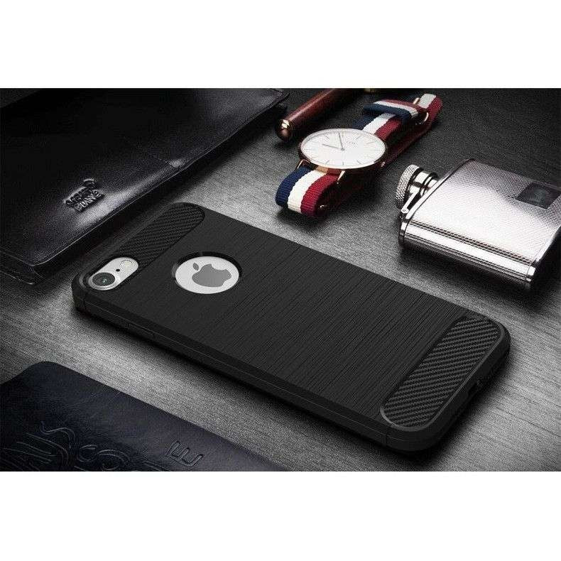Husa Apple iPhone 6/6S Tpu, carbon, Negru - vivimall.ro