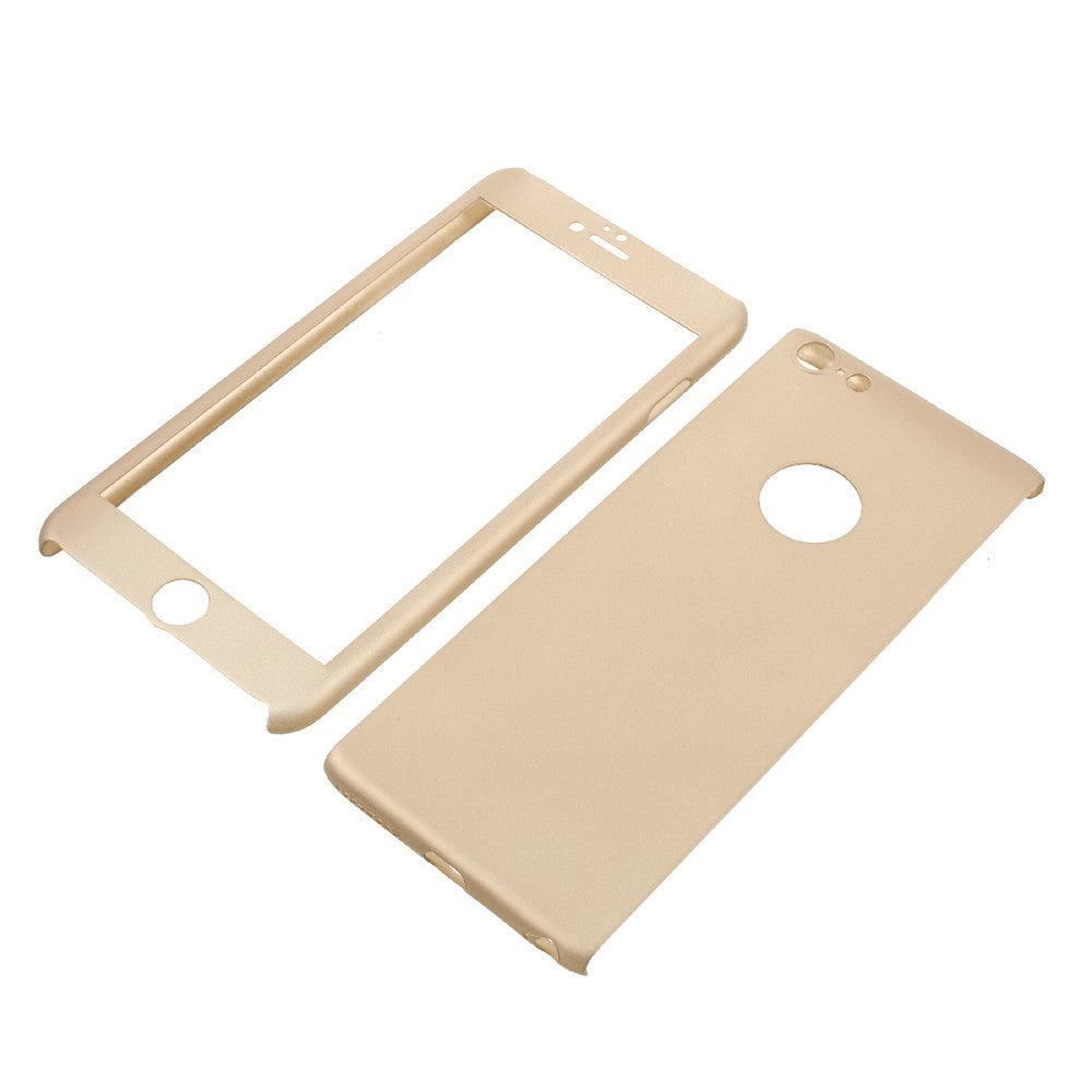 Husa Apple iPhone 6 Plus/6S Plus Full Cover 360 Auriu + Folie de protectie - vivimall.ro
