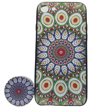Husa Apple iPhone 6 Plus/6S Plus Multicolor Model Paun Popsocket inclus - vivimall.ro