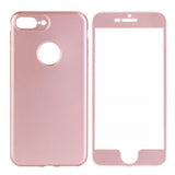 Husa Apple iPhone 6 Plus Full Silicone 360 Roz Auriu + Folie de protectie - vivimall.ro