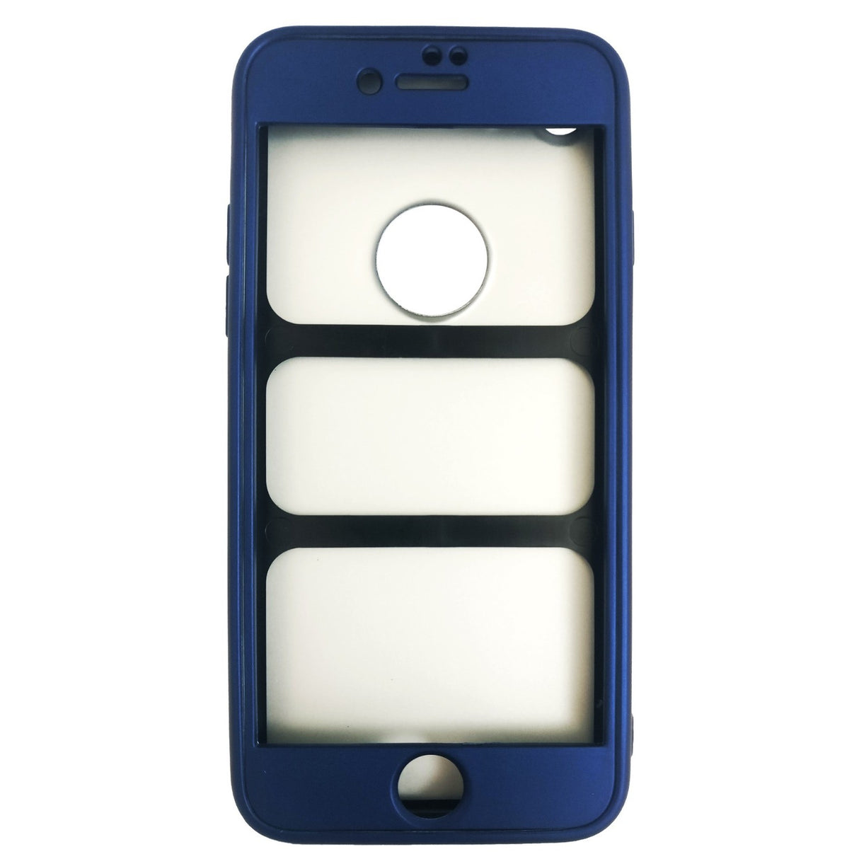 Husa Apple iPhone 7 Full Silicone 360 Albastru + Folie de protectie - vivimall.ro