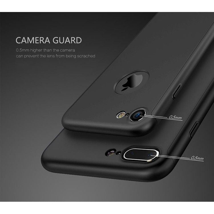 Husa Apple iPhone 7 IPAKY Full Cover 360 Negru + Folie Cadou - vivimall.ro