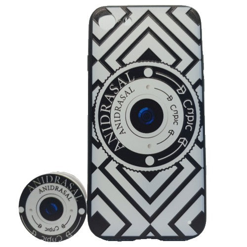 Husa Apple iPhone 7 Plus/8 Plus Multicolor Model Camera Foto + Popsocket inclus - vivimall.ro