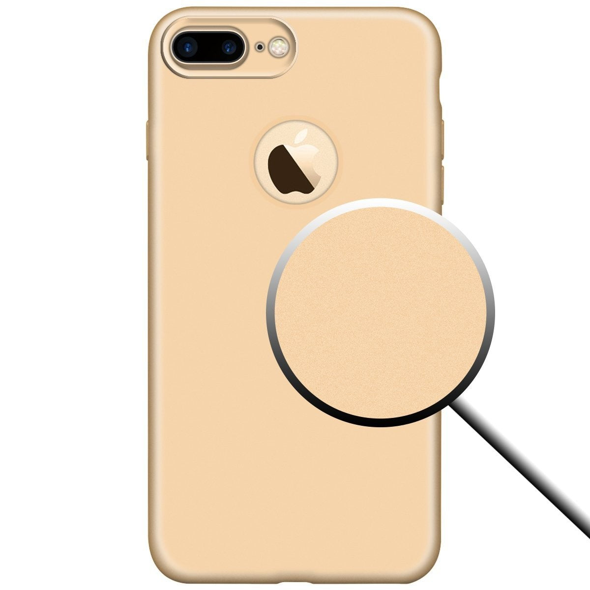 Husa Apple iPhone 7 Plus Full Silicone 360 Auriu - vivimall.ro