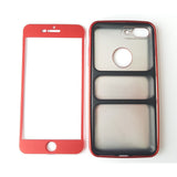 Husa Apple iPhone 7 Plus Full Silicone 360 Rosu - vivimall.ro