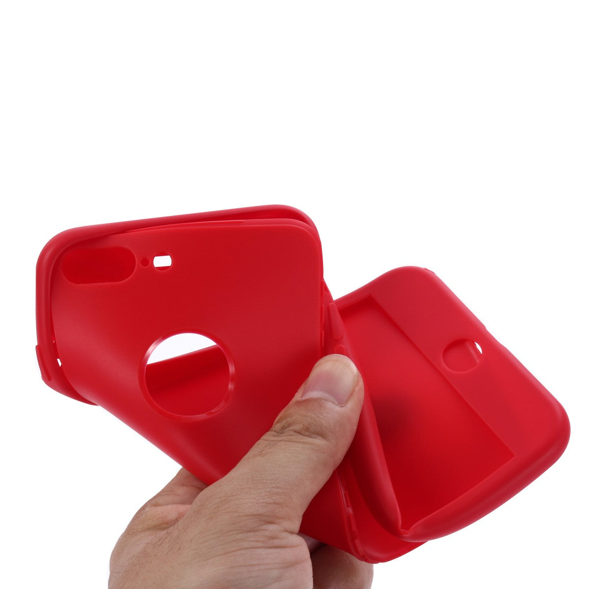 Husa Apple iPhone 7 Plus Full Silicone Rosu - vivimall.ro