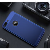 Husa Apple iPhone 7 Plus IPAKY Full Cover 360 Air cu Gauri Albastru + Folie Sticla - vivimall.ro