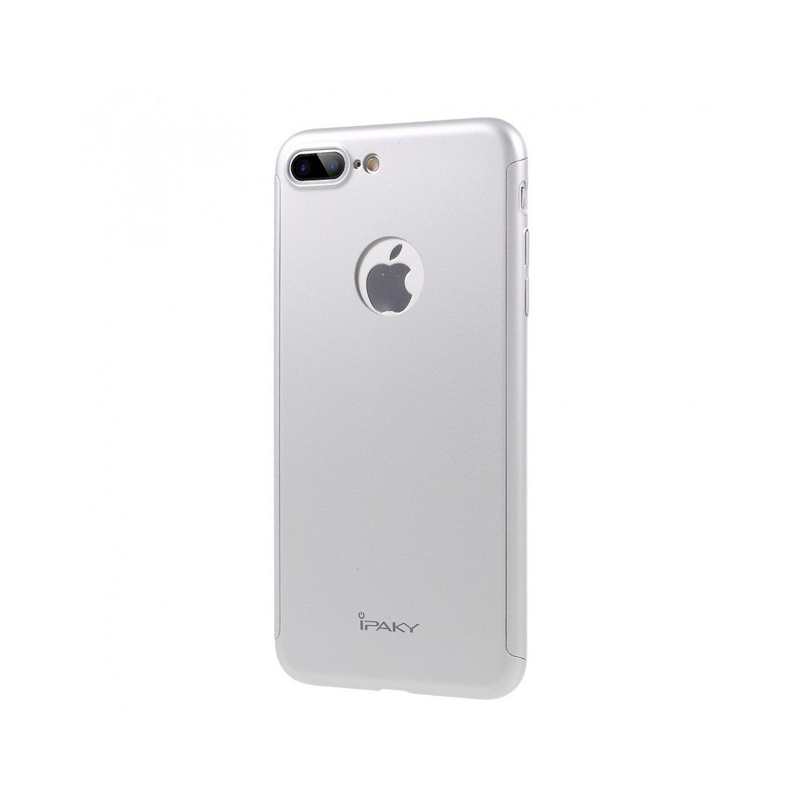 Husa Apple iPhone 7 Plus IPAKY Full Cover 360 Argintiu + Folie Cadou - vivimall.ro