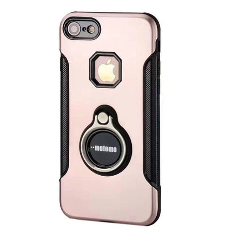 Husa Apple iPhone 7 Plus Motomo Ring Roz-Auriu - vivimall.ro