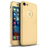 Husa Apple iPhone 7 Premium Full Cover 360 Auriu + Folie Cadou - vivimall.ro