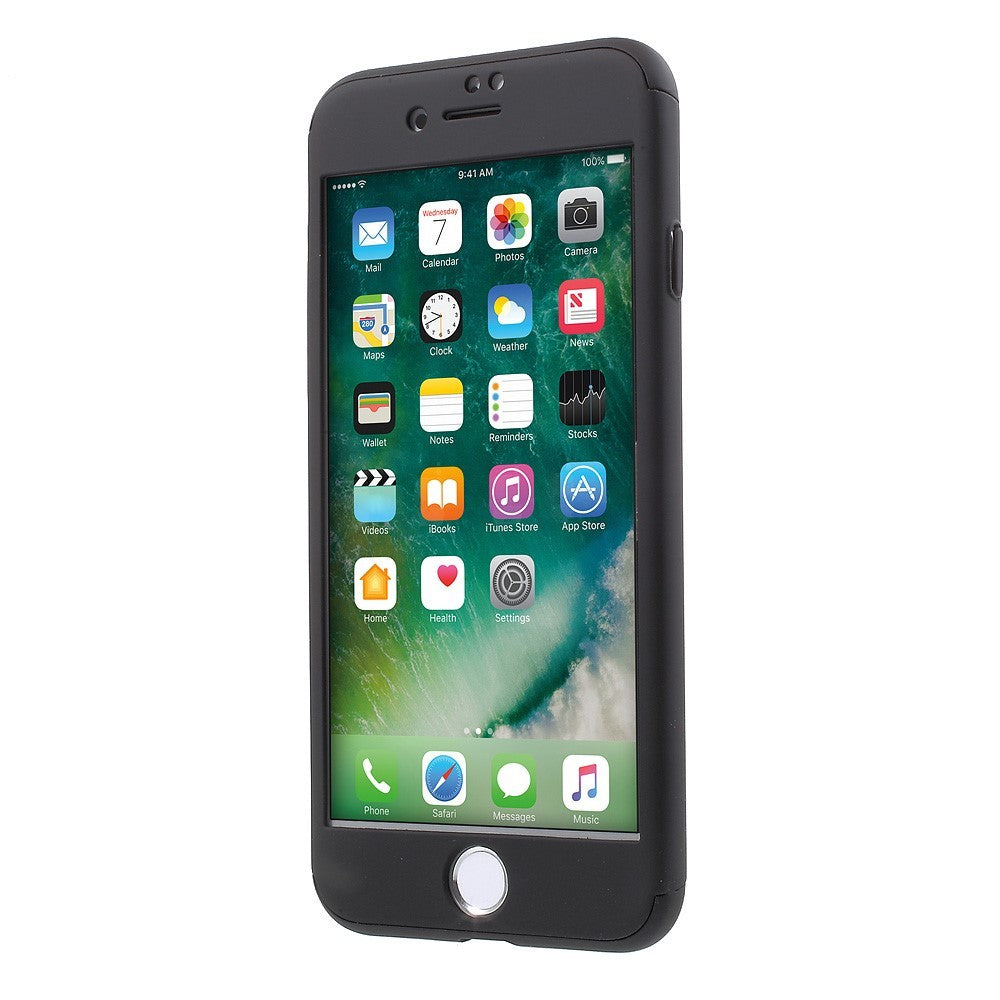 Husa Apple iPhone 7 Premium Full Cover 360 Negru + Folie Cadou - vivimall.ro