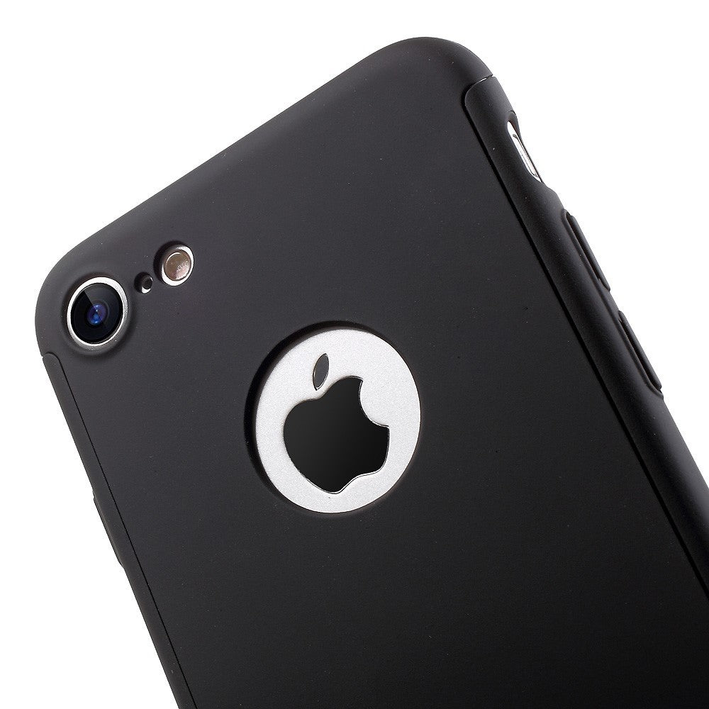 Husa Apple iPhone 7 Premium Full Cover 360 Negru + Folie Cadou - vivimall.ro