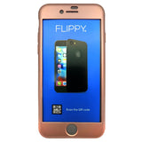 Husa Apple iPhone 7 Premium Full Cover 360 Roz Auriu + Folie Cadou - vivimall.ro