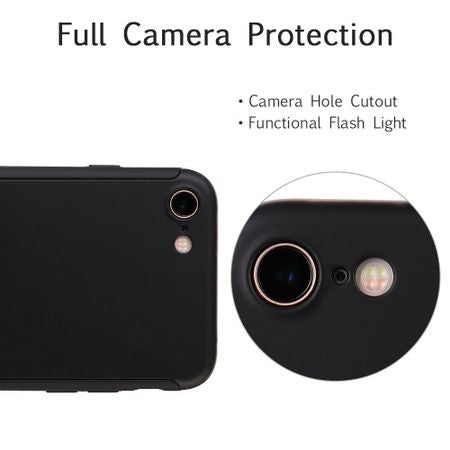 Husa Apple iPhone 8 IPAKY Full Cover 360 Negru + Folie Cadou - vivimall.ro