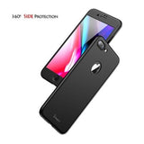 Husa Apple iPhone 8 Plus IPAKY Full Cover 360 Negru + Folie Cadou - vivimall.ro