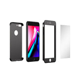 Husa Apple iPhone 8 Plus IPAKY Full Cover 360 Negru + Folie Cadou - vivimall.ro