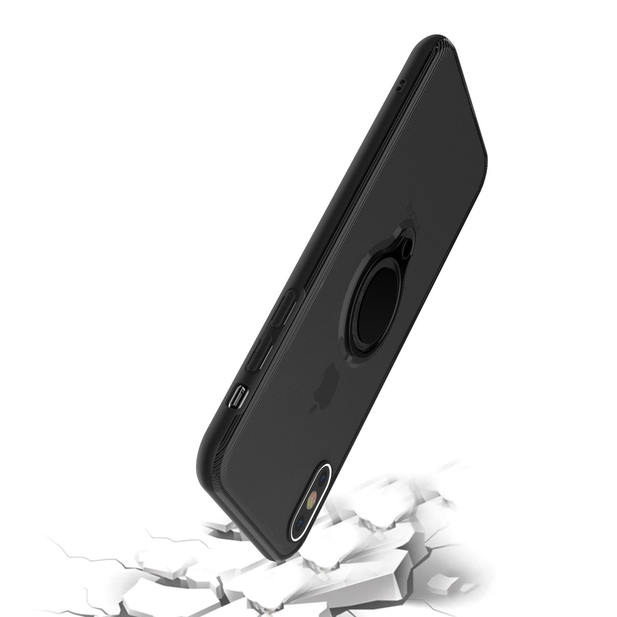 Husa Apple iPhone X Armor Ring cu inel magnetic Negru - vivimall.ro