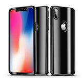 Husa Apple iPhone X Full Cover 360 Negru lucios + Folie de protectie - vivimall.ro