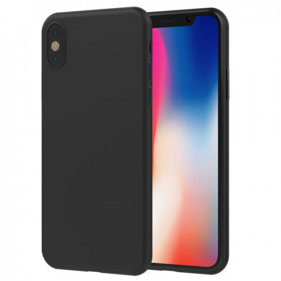Husa Apple iPhone X Full Silicone 360 Negru + Folie de protectie - vivimall.ro