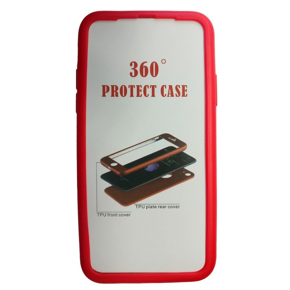 Husa Apple iPhone X Full Silicone Rosu - vivimall.ro