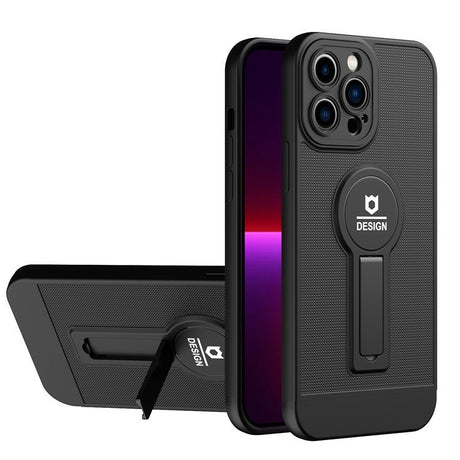 Husa Armor Design cu Stand pentru Apple iPhone 11 Pro Max, Negru, Suport Auto Magnetic, Wireless Charge, Protectie Antisoc, Flippy - vivimall.ro