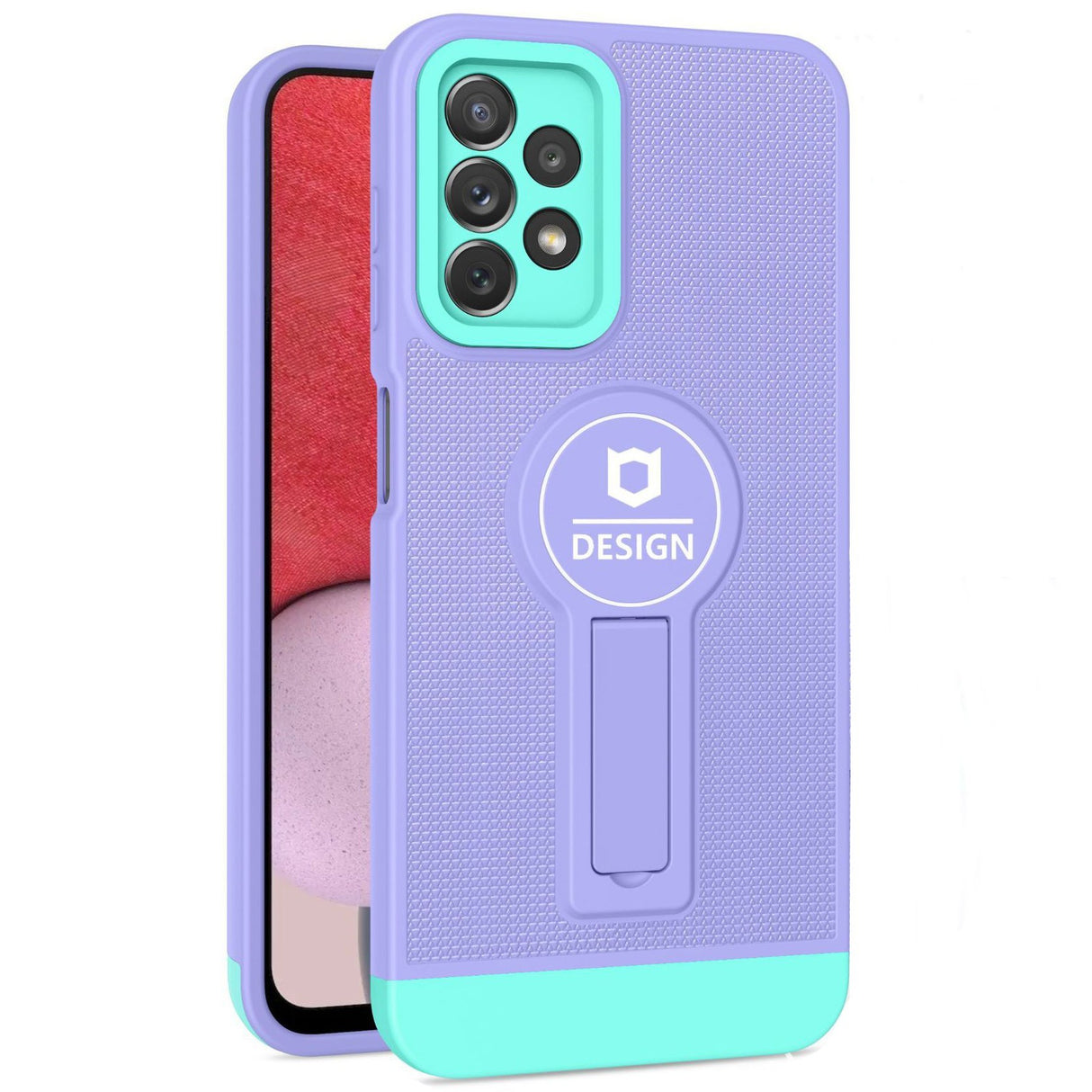 Husa Armor Design cu Stand pentru Apple iPhone 14 Plus (6.7) Mov/Albastru, Suport Auto Magnetic, Protectie Antisoc, Flippy - vivimall.ro