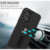 Husa Armor Design cu Stand pentru iPhone 12 Pro Max, Negru, Suport Auto Magnetic, Wireless Charge, Protectie Antisoc, Flippy - vivimall.ro