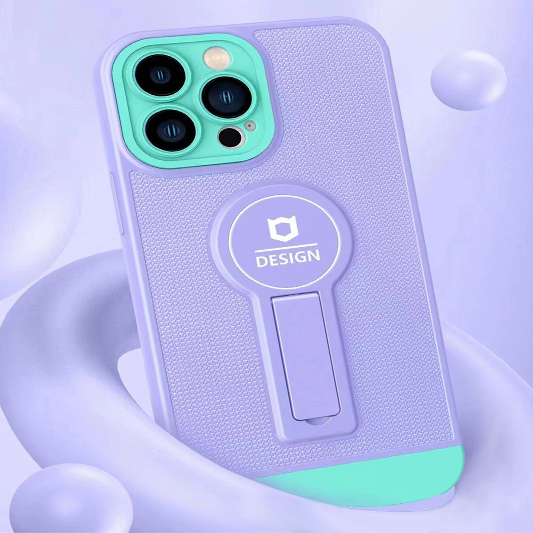 Husa Armor Design cu Stand pentru iPhone 12 Pro, Mov/Albastru, Suport Auto Magnetic, Wireless Charge, Protectie Antisoc, Flippy - vivimall.ro