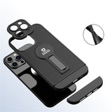 Husa Armor Design cu Stand pentru Apple iPhone 14 Pro Max Negru, Suport Auto Magnetic, Protectie Antisoc, Flippy - vivimall.ro