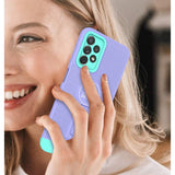 Husa Armor Design cu Stand pentru Samsung S20 FE Mov/Albastru, Suport Auto Magnetic, Protectie Antisoc, Flippy - vivimall.ro