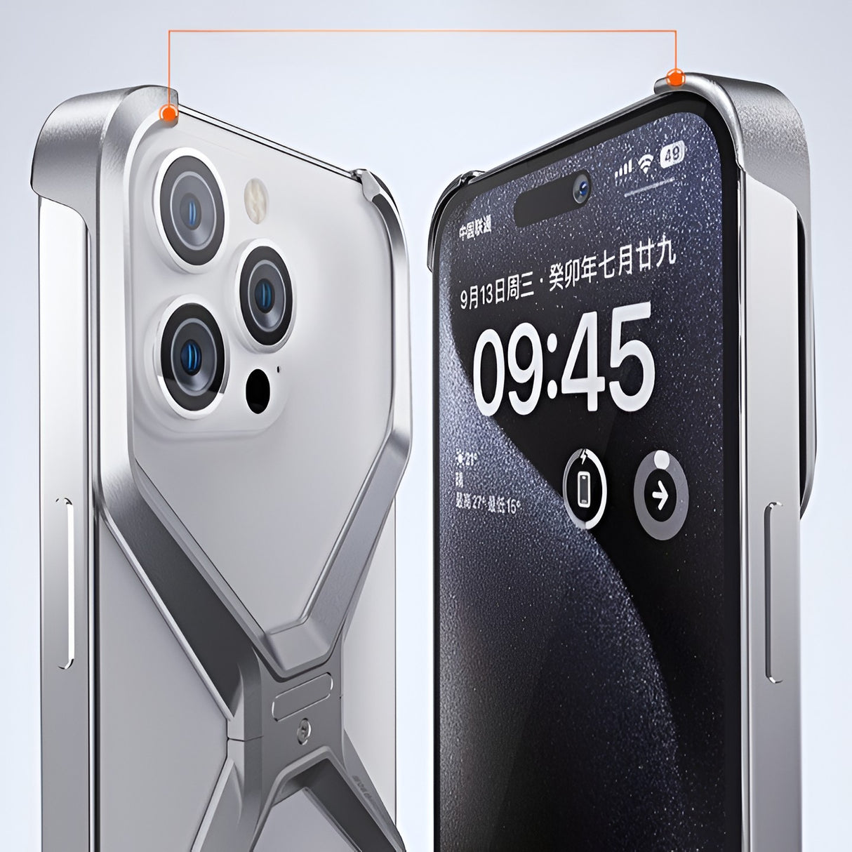 Husa Armor X Compatibila cu iPhone 15, Vivimall, Aliaj de Aluminiu, Antisoc, Antizgarieturi, Impermeabila, Margini cu 2 Straturi, Aderent, Montare Usoara, Surubelnita Inclusa, Gri Metalizat - vivimall.ro