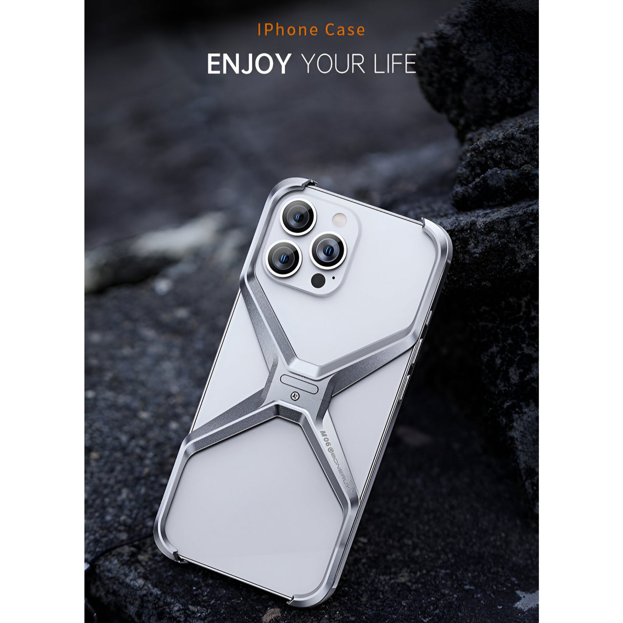 Husa Armor X Compatibila cu iPhone 15, Vivimall, Aliaj de Aluminiu, Antisoc, Antizgarieturi, Impermeabila, Margini cu 2 Straturi, Aderent, Montare Usoara, Surubelnita Inclusa, Gri Metalizat - vivimall.ro