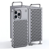 Husa Aromaterapia Compatibila cu iPhone 15 Pro, Vivimall, Antisoc, Antizgariere, Protectie Camera si Supraincalzire, din Aliaj de Aluminiu, Argintiu - vivimall.ro